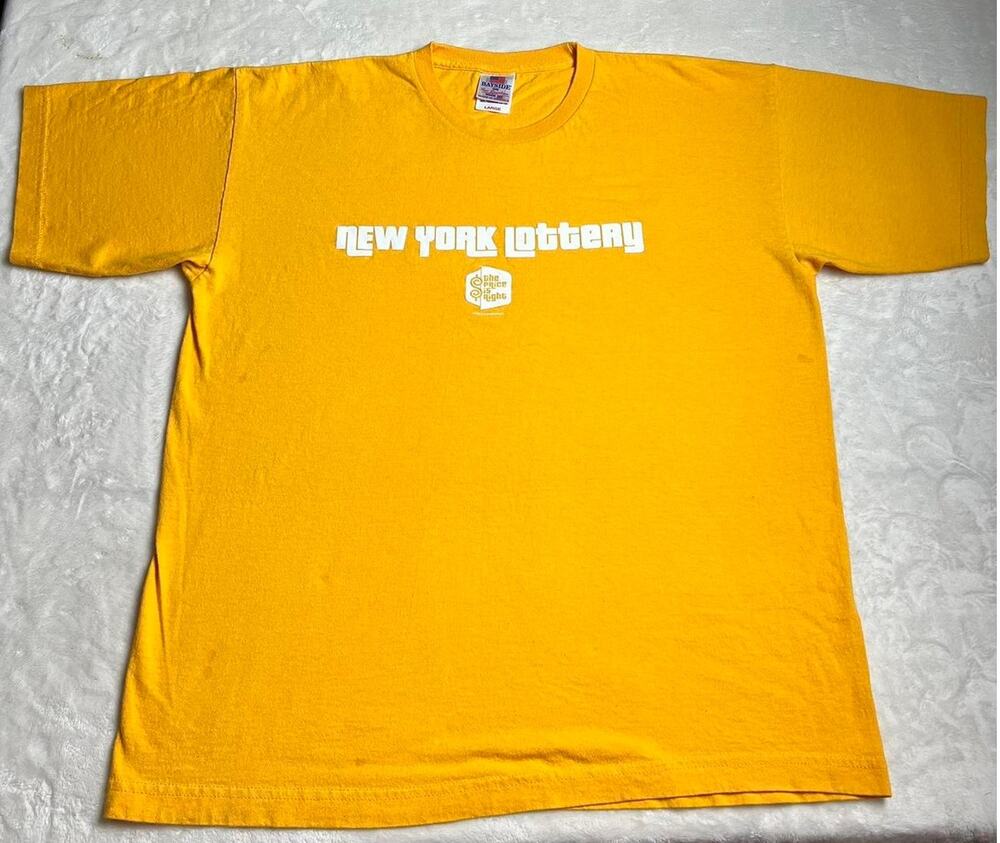 New York Lottery Price is Right Yellow Bayside T-shirt size large